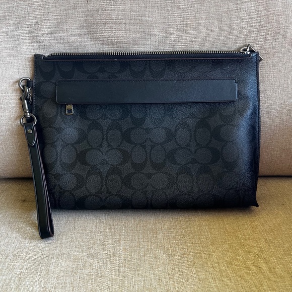 Coach Carryall Pouch With Signature Coach Print - Picture 1 of 1